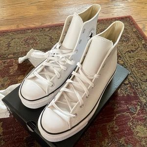 White Leather Platform